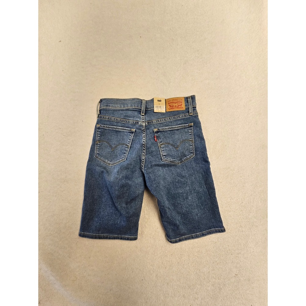Levis Shaping Bermuda Shorts Womens 26 Blue Denim Mid Rise‎ Stretch 98402-52887